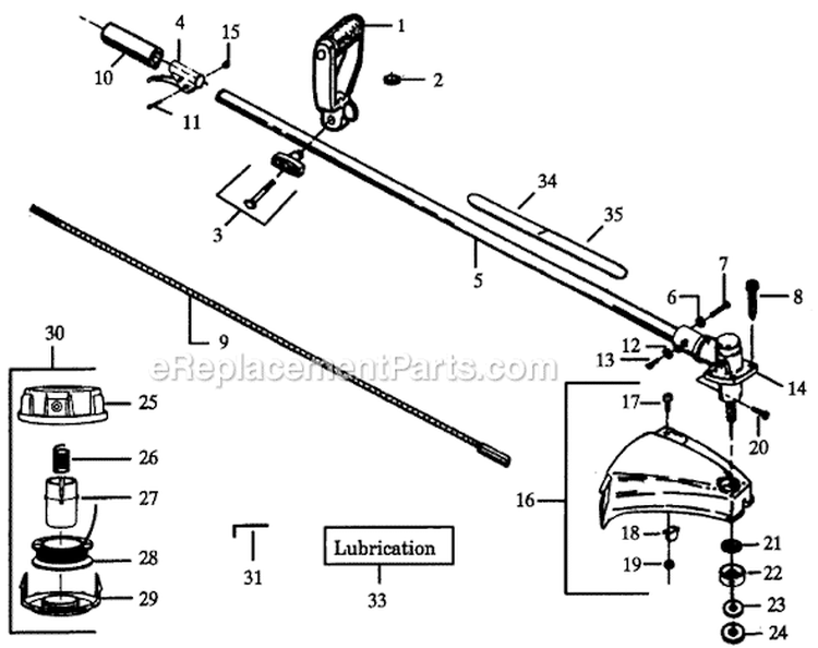 Page C Diagram and Parts List for XT-90  Weed Eater Trimmer